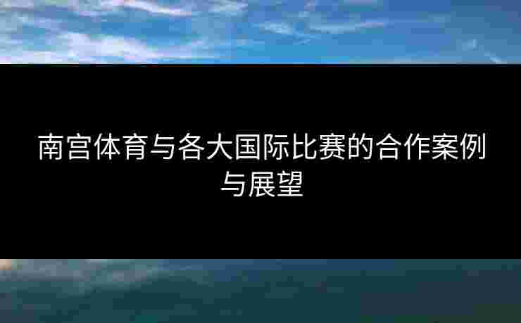 南宫体育与各大国际比赛的合作案例与展望