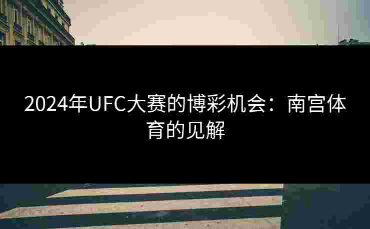 2024年UFC大赛的博彩机会：南宫体育的见解