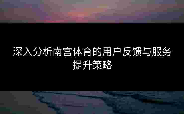 深入分析南宫体育的用户反馈与服务提升策略