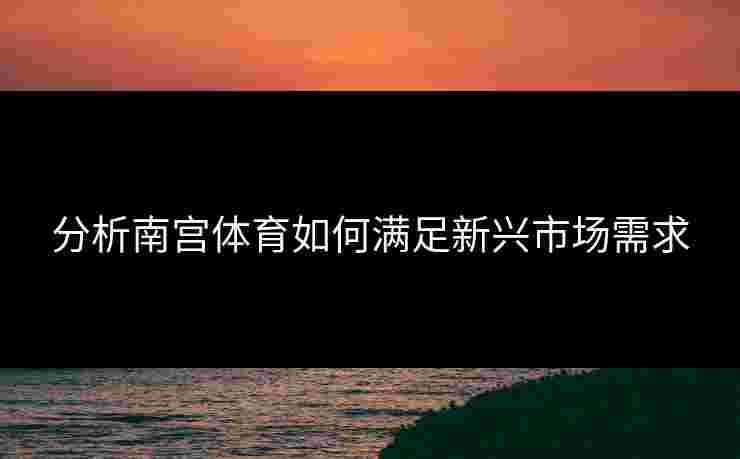 分析南宫体育如何满足新兴市场需求